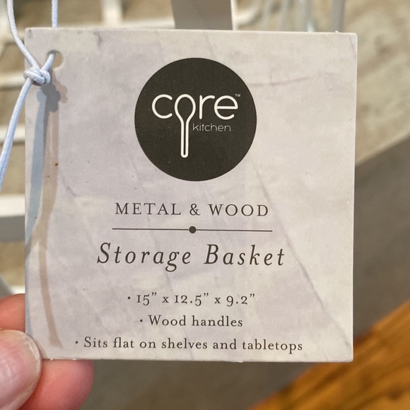 Core Home Metal Basket With Wood Handles - Picture 9 of 13